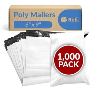 Poly Mailers 6x9 1000 Pcs Bulk Small Non-Padded Poly Mailers Self Sealing White